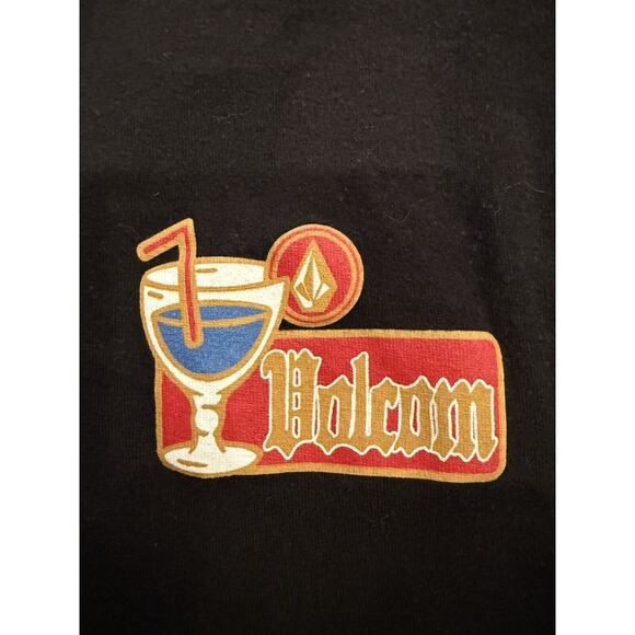 Volcom Mens Black Wine Glass Straw Volcom Graphic Short Sleeve T Shirt Size L - Picture 5 of 8